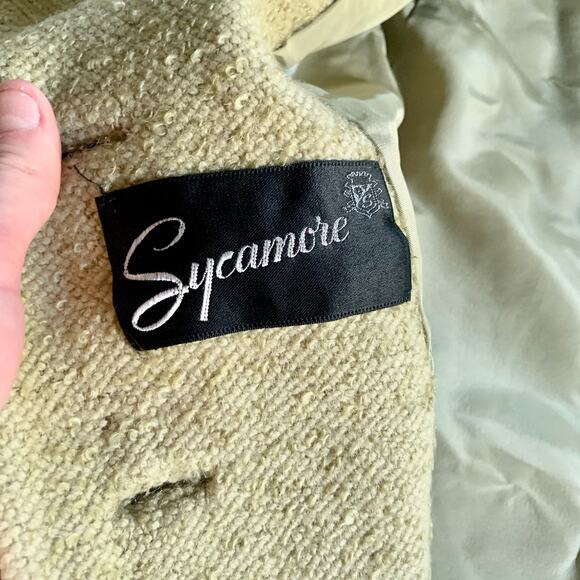 Vtg 1960s Sycamore Wool Coat Soft Green Mid Century Modern - Picture 7 of 11